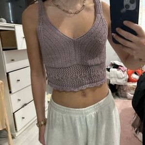 Hollister Purple Crochet Tank Top